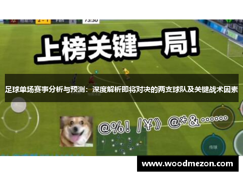 足球单场赛事分析与预测：深度解析即将对决的两支球队及关键战术因素
